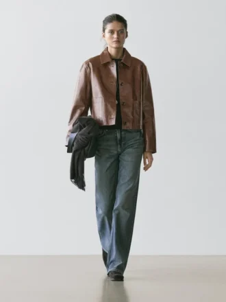 Kurze Nappalederjacke