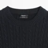 Kurzärmeliger Pullover aus geflochtenem Strick