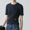 Kurzärmeliger Pullover aus geflochtenem Strick