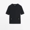 Kurzärmeliger Pullover aus geflochtenem Strick