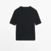 Kurzärmeliger Pullover aus geflochtenem Strick