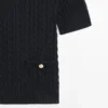 Kurzärmeliger Pullover aus geflochtenem Strick