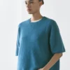 Kurzärmeliger Strickpullover aus Alpaka-Mischung