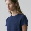 Kurzärmeliger Strickpullover aus Alpaka-Mischung