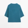 Kurzärmeliger Strickpullover aus Alpaka-Mischung