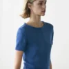 Kurzärmeliger Strickpullover aus Baumwollmischung