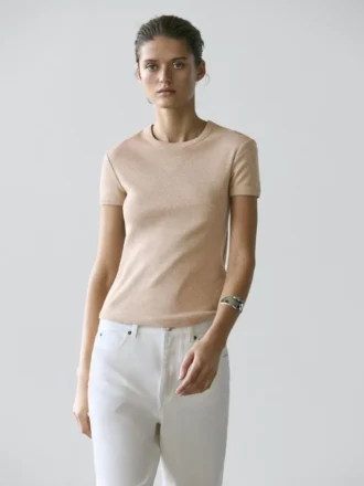 Kurzärmeliges Baumwoll-T-Shirt