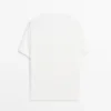 Kurzärmeliges Leinen-Mischung-T-Shirt