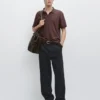 Kurzärmeliges Poloshirt aus Leinen und Baumwolle Kurzärmeliges Poloshirt aus Leinen und Baumwolle