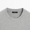 Kurzärmeliges T-Shirt aus melierter Baumwolle