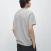 Kurzärmeliges T-Shirt aus melierter Baumwolle