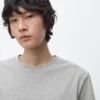 Kurzärmeliges T-Shirt aus melierter Baumwolle