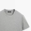 Kurzärmeliges T-Shirt aus melierter Baumwolle