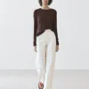 Langarm-T-Shirt mit doppellagigem Saum Langarm-T-Shirt mit doppellagigem Saum