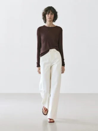 Langarm-T-Shirt mit doppellagigem Saum