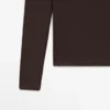 Langarm-T-Shirt mit doppellagigem Saum Langarm-T-Shirt mit doppellagigem Saum