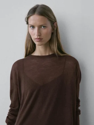 Langarm-T-Shirt mit Spitzendetail