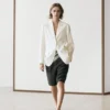 Lange Bermudashorts aus Leinen