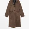 Langer Mantel aus Wildleder