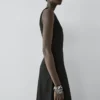 Langes, fließendes Leinen-Mischung-Kleid Langes, fließendes Leinen-Mischung-Kleid