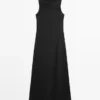 Langes, fließendes Leinen-Mischung-Kleid Langes, fließendes Leinen-Mischung-Kleid