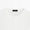 Langärmliges Henley-Ausschnitt-T-Shirt