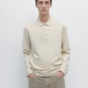 Langärmliges Poloshirt aus merzerisierter Baumwolle Langärmliges Poloshirt aus merzerisierter Baumwolle