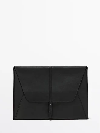 Laptoptasche aus Rindsleder mit Nappa-Finish