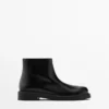 Leder-Stiefeletten mit Wildlederfutter Leder-Stiefeletten mit Wildlederfutter
