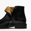 Leder-Stiefeletten mit Wildlederfutter Leder-Stiefeletten mit Wildlederfutter