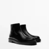 Leder-Stiefeletten mit Wildlederfutter Leder-Stiefeletten mit Wildlederfutter