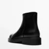 Leder-Stiefeletten mit Wildlederfutter Leder-Stiefeletten mit Wildlederfutter
