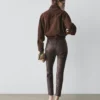 Leggings aus Nappaleder mit elastischen Details Leggings aus Nappaleder mit elastischen Details