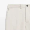 Leichte Leinen-Hose mit Fischgrätenmuster