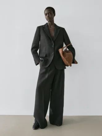 Leinen-Blazer mit Taschen