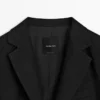 Leinen-Blazer mit Taschen