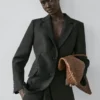 Leinen-Blazer mit Taschen