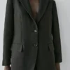 Leinen-Blazer mit Taschen