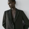 Leinen-Blazer mit Taschen