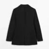 Leinen-Blazer mit Taschen