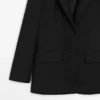 Leinen-Blazer mit Taschen
