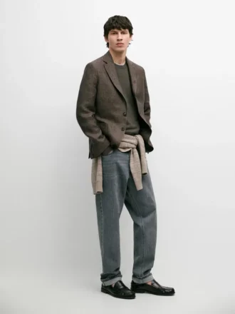 Leinen-Blazer mit Taschendetails Leinen-Blazer mit Taschendetails