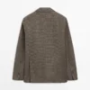 Leinen-Blazer mit Taschendetails