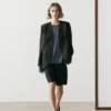Leinen-Blazer ohne Revers