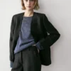 Leinen-Blazer ohne Revers