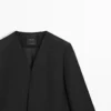 Leinen-Blazer ohne Revers