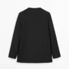 Leinen-Blazer ohne Revers