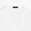 Leinen-T-Shirt mit V-Ausschnitt Leinen-T-Shirt mit V-Ausschnitt