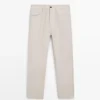 Leinenhose im Semi-Jogger-Schnitt