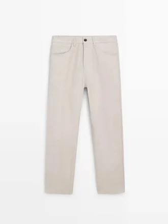Leinenhose im Semi-Jogger-Schnitt